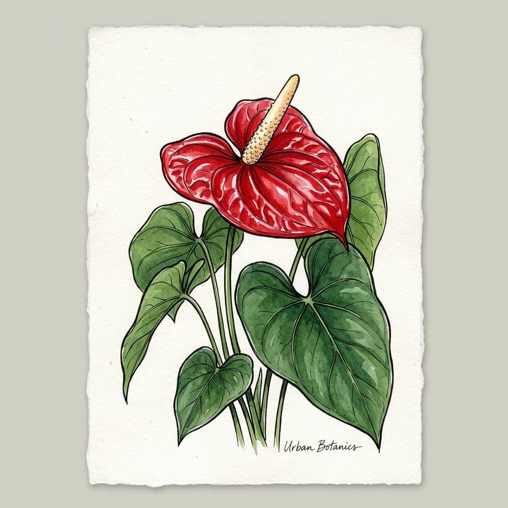 Laceleaf stylized watercolor botanical illustration